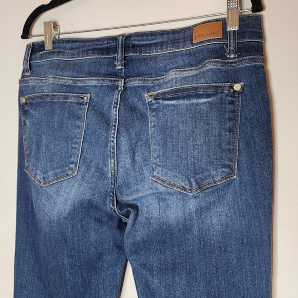 Judy Blue Straight Fit Darkwash Jeans Stretch Denim Size 13/31 - Picture 3 of 5